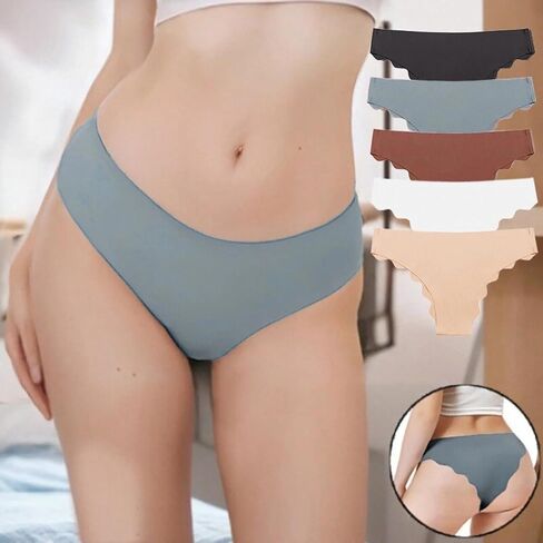 Women Panties Seamless Underwear Set Comfortable Low Rise Soft Feel Stretch Fabric Invisible Fit Lightweight Daily Wear in Saudi Arabia