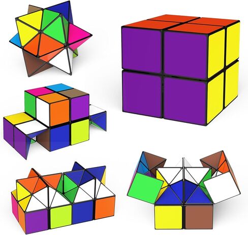 Euclidean Cube 2 in 1 Magic Cube Set, Infinity Cube Fidget Toy for Kids Adults, Yoshimoto Cube for Ages 8-12, Arctic/Antarctic Animals Puzzle Cube Fun Toy for Boys Girls (Polar Series) in Saudi Arabia