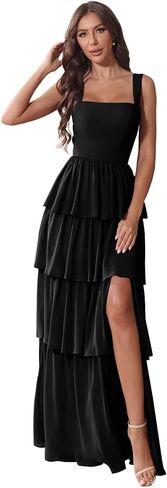 Chiffon Tiered Bridesmaid Dresses for Women Corset Tiered Formal Evening Pleated Wedding Guest Gown in Saudi Arabia