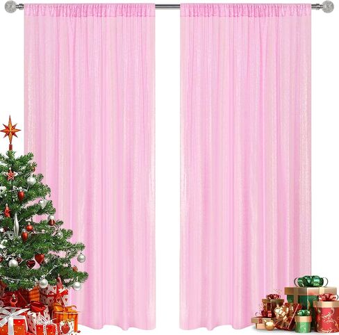 Silver Sequin Backdrop Curtain 2 Pieces 2FTx8FT Glitter Photography Backdrop for Party Wedding Birthday Christmas Decorations in Saudi Arabia