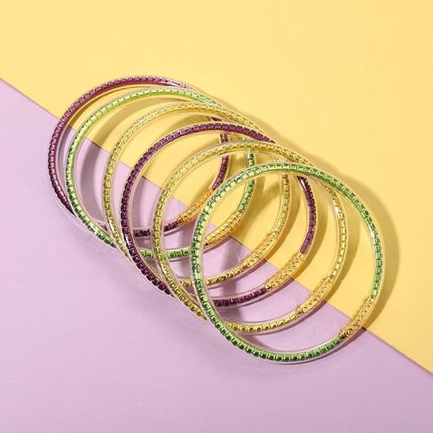 FAERLIIRY Mardi Gras Bracelets Glitter Jelly Bangles Glitter Filled Jelly Silicone Bracelets for Women Bracelets Set Waterproof Purple Green Gold Bangles Set in Saudi Arabia