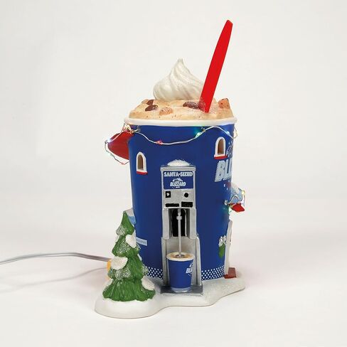 القسم 56 North Pole Village Dairy Queen تتنبأ بمبنى مضاء بعاصفة ثلجية ومجموعة تمثال، 8.07 بوصة، متعدد الألوان in Kuwait