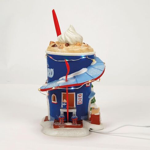 القسم 56 North Pole Village Dairy Queen تتنبأ بمبنى مضاء بعاصفة ثلجية ومجموعة تمثال، 8.07 بوصة، متعدد الألوان in Kuwait
