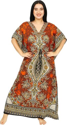 قفطان طويل للسيدات، فستان كيمونو طويل، 100% بوليستر، غطاء لملابس السباحة، مقاس عادي إلى مقاس كبير in Kuwait