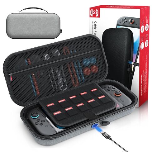 [Charge Inside] Carrying Case for Nintendo Switch 2 Console 2025, Travel Case for Switch 2 with 10 Game Card Storage, Carbon Black in Saudi Arabia