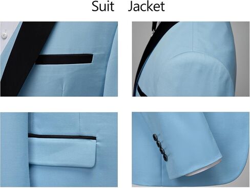 UNINUKOO Mens 3 Piece Suit Slim Fit Dress Tux Suits for Men Solid Color Wedding Classic Tuxedo Set in Saudi Arabia