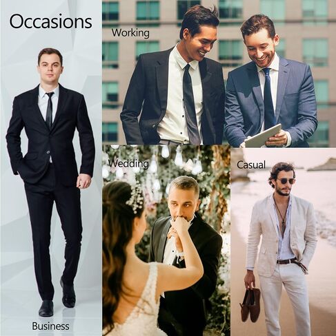 UNINUKOO Mens 3 Piece Suit Slim Fit Dress Tux Suits for Men Solid Color Wedding Classic Tuxedo Set in Saudi Arabia