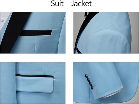 UNINUKOO Mens 3 Piece Suit Slim Fit Dress Tux Suits for Men Solid Color Wedding Classic Tuxedo Set in Saudi Arabia
