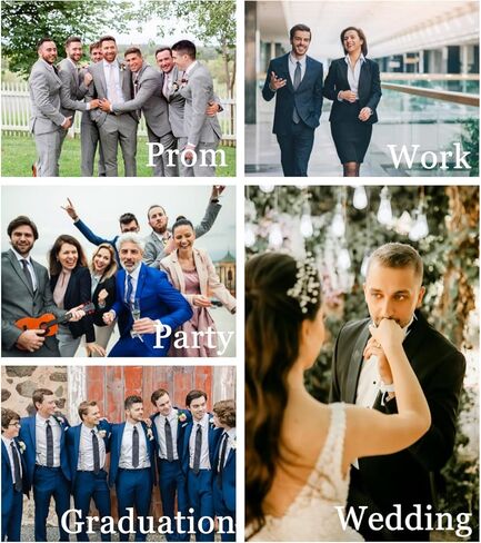 UNINUKOO Mens 3 Piece Suit Slim Fit Dress Tux Suits for Men Solid Color Wedding Classic Tuxedo Set in Saudi Arabia