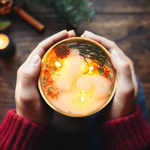 Nuanchu Winter Bear Candle Pine Scented Candle Gift Polar Bear Soy Wax 14oz Winter Decor for Table Decor Holiday Rustic Farmhouse Party Supplies in Saudi Arabia