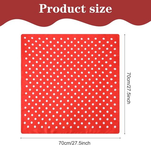 3 Pcs Chiffon Scarf Square Neck Scarf Polka Dot Bandana Square Handkerchief 1950s Vintage Bow Headband Head Scarves Bandana Headband Satin Scarves for Women and Girls, 70 x 70 cm (3 Styles) in Saudi Arabia