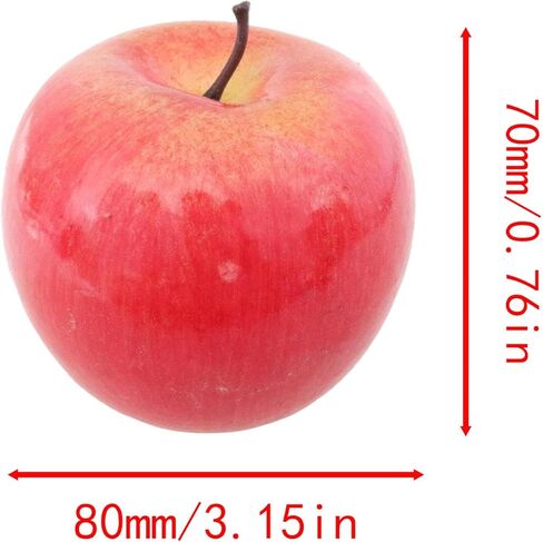 6PCS Fake Apples Artificial Apples Faux Apples Bulk for Party Props Home Fruit Bowl Decoration Fruit Kitchen Realistic Simulation Fruit (Red) in Saudi Arabia