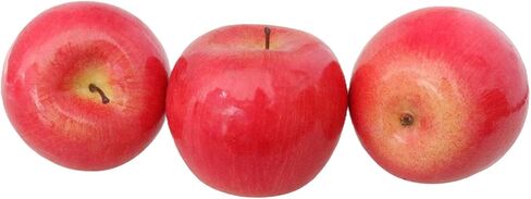 6PCS Fake Apples Artificial Apples Faux Apples Bulk for Party Props Home Fruit Bowl Decoration Fruit Kitchen Realistic Simulation Fruit (Red) in Saudi Arabia