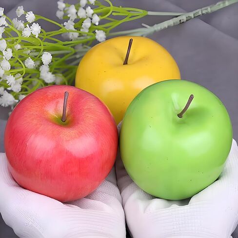 6PCS Fake Apples Artificial Apples Faux Apples Bulk for Party Props Home Fruit Bowl Decoration Fruit Kitchen Realistic Simulation Fruit (Red) in Saudi Arabia