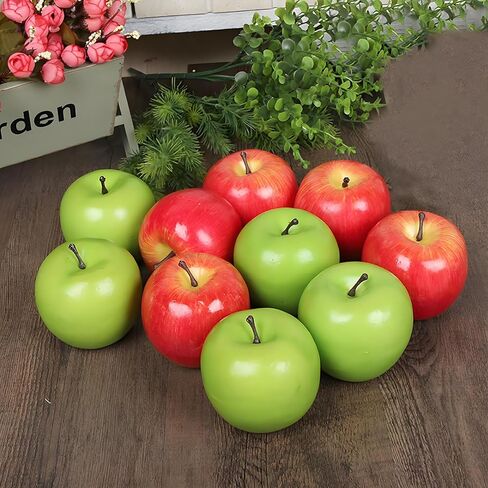 6PCS Fake Apples Artificial Apples Faux Apples Bulk for Party Props Home Fruit Bowl Decoration Fruit Kitchen Realistic Simulation Fruit (Red) in Saudi Arabia