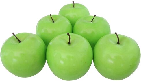 6PCS Fake Apples Artificial Apples Faux Apples Bulk for Party Props Home Fruit Bowl Decoration Fruit Kitchen Realistic Simulation Fruit (Red) in Saudi Arabia
