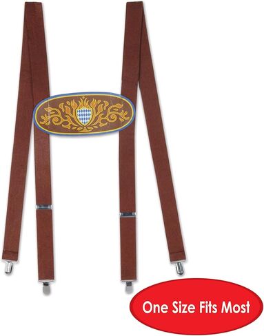 Beistle Bavarian Oktoberfest Costume Set, 1 Pair Deutsch Suspenders & 1 German Alpine Hat Oktoberfest Party Accessories Beer Festival Lederhosen Outfit in Saudi Arabia