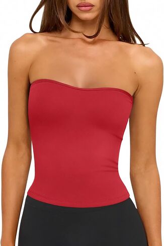 LASLULU Womens Sexy Tube Top Backless Strapless Bandeau Sleeveless Summer Y2K Cute Going Out Basic Crop Tank Top in Saudi Arabia