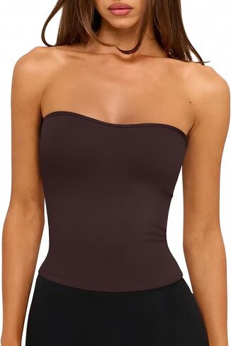 LASLULU Womens Sexy Tube Top Backless Strapless Bandeau Sleeveless Summer Y2K Cute Going Out Basic Crop Tank Top in Saudi Arabia