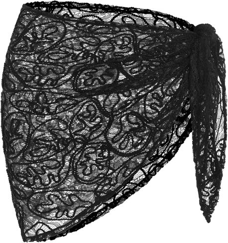 ZAFUL Women's Sarong Coverups Solid Textured Mesh Scalloped Hem Triangle Cover-Up Dress in Saudi Arabia