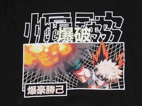 Bioworld Men's My Hero Academia Kacchan Quirk Explosion Black Hooded Sweatshirt in Saudi Arabia