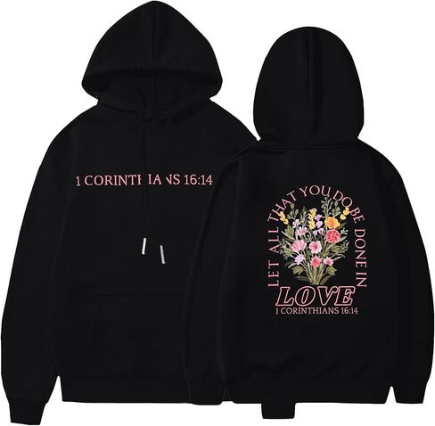BANGELY Faith Over Fear Hoodie Women Christian Sweatshirt Graphic Christian Religious Sayings Sweater Bible Pullover Tops in Saudi Arabia