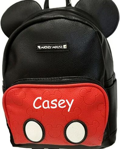 Disney Backpack Officially Licensed Personalized Mickey Mouse Deluxe Shoulder Bag and Keychain with Custom Name in Saudi Arabia