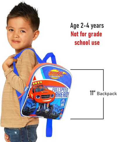 Nickelodeon Blaze And The Monster Machines Mini Backpack - Bundle with 11" School Bag for Preschool Boys, Toddlers, Plus Stickers, More | Blaze School Supplies for Kids in Saudi Arabia