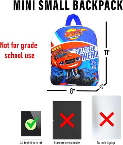 Nickelodeon Blaze And The Monster Machines Mini Backpack - Bundle with 11" School Bag for Preschool Boys, Toddlers, Plus Stickers, More | Blaze School Supplies for Kids in Saudi Arabia