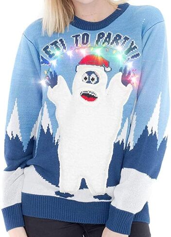Costume Agent Light Up Ugly Christmas Sweaters for Mens and Womens Funny Holiday Pullover with LED Lights in Saudi Arabia