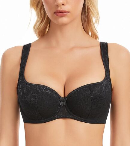 Balconette Bra for Women Demi Balcony Bras Underwire Push Up Half Cup in Kuwait