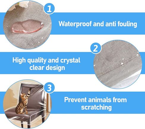 4 عبوات من أغطية كراسي غرفة الطعام البلاستيكية، واقيات مقاعد شفافة، غطاء مقعد مقاوم للماء لشعر الحيوانات الأليفة والقطط، وتسرب الغبار in Kuwait