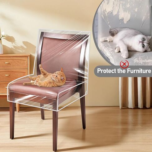 4 عبوات من أغطية كراسي غرفة الطعام البلاستيكية، واقيات مقاعد شفافة، غطاء مقعد مقاوم للماء لشعر الحيوانات الأليفة والقطط، وتسرب الغبار in Kuwait