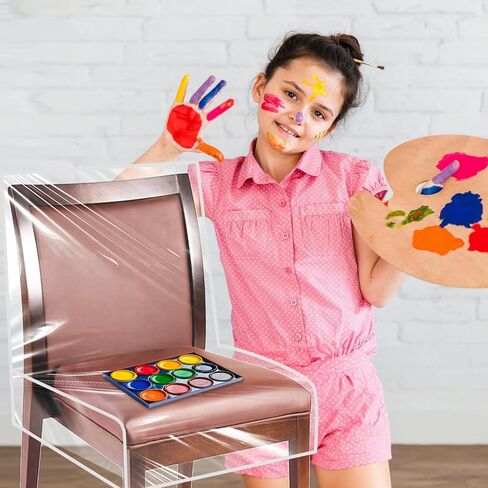 4 عبوات من أغطية كراسي غرفة الطعام البلاستيكية، واقيات مقاعد شفافة، غطاء مقعد مقاوم للماء لشعر الحيوانات الأليفة والقطط، وتسرب الغبار in Kuwait