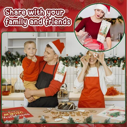 6 Pcs Christmas Chair Back Covers Merry Christmas Dining Room Slipcover Xmas Tree Santa Snowman Snowflake Red White Removable Washable Stretch Chair Protector for Decor Home Party 23'' x 19'' in Saudi Arabia