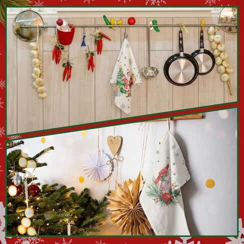 6 Pcs Christmas Chair Back Covers Merry Christmas Dining Room Slipcover Xmas Tree Santa Snowman Snowflake Red White Removable Washable Stretch Chair Protector for Decor Home Party 23'' x 19'' in Saudi Arabia