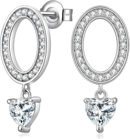 Jiamiaoi Teardrop Earrings 925 Sterling Silver Dangle Drop Earrings for Women, 5A Cubic Zirconia in Saudi Arabia