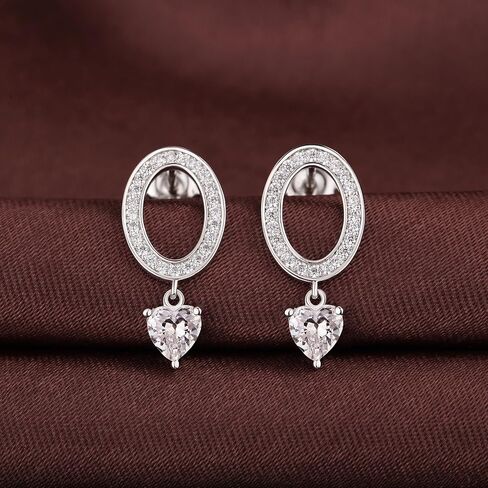 Jiamiaoi Teardrop Earrings 925 Sterling Silver Dangle Drop Earrings for Women, 5A Cubic Zirconia in Saudi Arabia