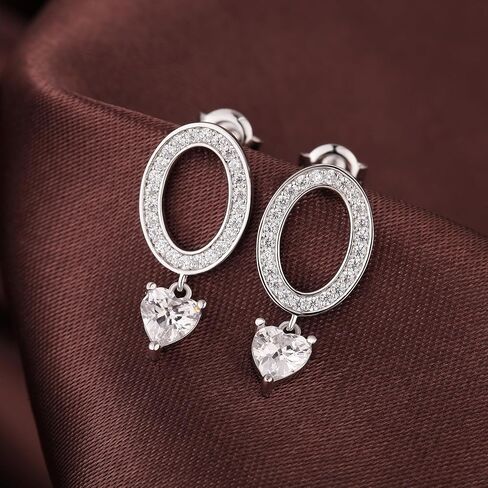 Jiamiaoi Teardrop Earrings 925 Sterling Silver Dangle Drop Earrings for Women, 5A Cubic Zirconia in Saudi Arabia