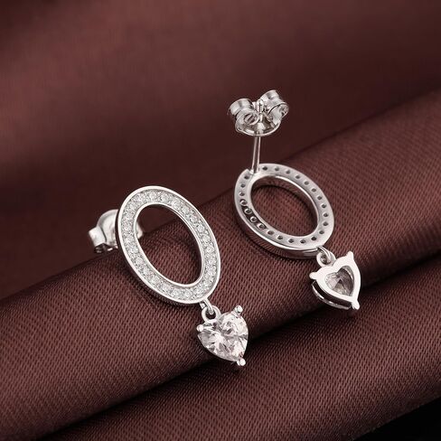 Jiamiaoi Teardrop Earrings 925 Sterling Silver Dangle Drop Earrings for Women, 5A Cubic Zirconia in Saudi Arabia