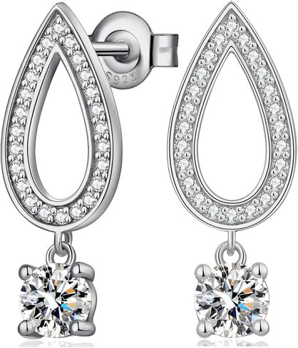 Jiamiaoi Teardrop Earrings 925 Sterling Silver Dangle Drop Earrings for Women, 5A Cubic Zirconia in Saudi Arabia