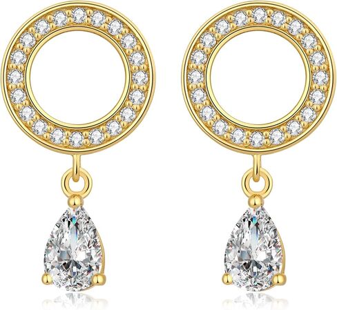 Jiamiaoi Teardrop Earrings 925 Sterling Silver Dangle Drop Earrings for Women, 5A Cubic Zirconia in Saudi Arabia