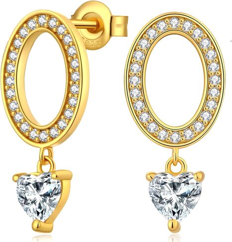 Jiamiaoi Teardrop Earrings 925 Sterling Silver Dangle Drop Earrings for Women, 5A Cubic Zirconia in Saudi Arabia