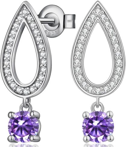 Jiamiaoi Teardrop Earrings 925 Sterling Silver Dangle Drop Earrings for Women, 5A Cubic Zirconia in Saudi Arabia