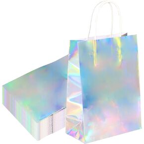 W WINTMING 16 Pcs Glow Party Bags Neon Gift Bags Glow in The Dark Favor Bag Thank You Paper Bag Colored Party Supplies Gift Wrap for Goodie Candy Treats Birthday Party Decoration in Kuwait