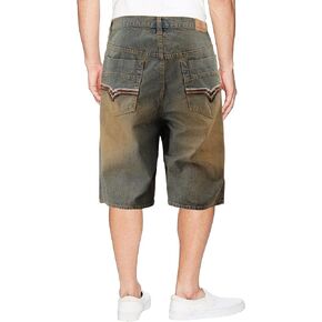 vkwear Men's Cotton Blend Denim Faded Wash Quality Relaxed Fit Casual Jean Shorts in Saudi Arabia