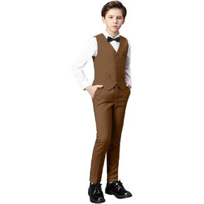 Boys Suit Kids Formal Wedding Tuxedo Dress Suits for Teen Boys Vest and Pants Set in Kuwait