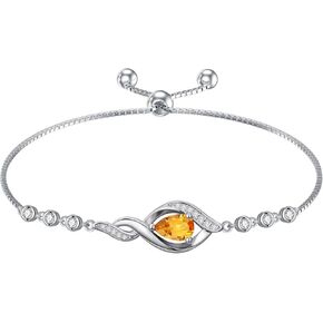 Birthstone Bracelet for Women 925 Sterling Silver Infinity Love Jewelry Valentines Day Birthday Gifts for Her Wife Girlfriend Mom in Saudi Arabia