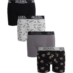Von Dutch Mens Boxer Briefs - 4 Pack Soft Cotton Stretch Moisture Wicking Tag Free Mens Underwear Boxer Briefs (Sizes: S-XL) in Saudi Arabia