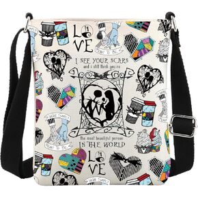 MBMSO جاك وسالي حقيبة كروسبودي عيد الميلاد جاك سالي هدايا الأزواج Skellington Crossbody محفظة هدايا شهر العسل للسيد السيدة in Kuwait